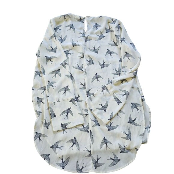 H&M Swallow Bird Women's Tunic top long sleeved crew neck size 10 - Picture 2 of 11